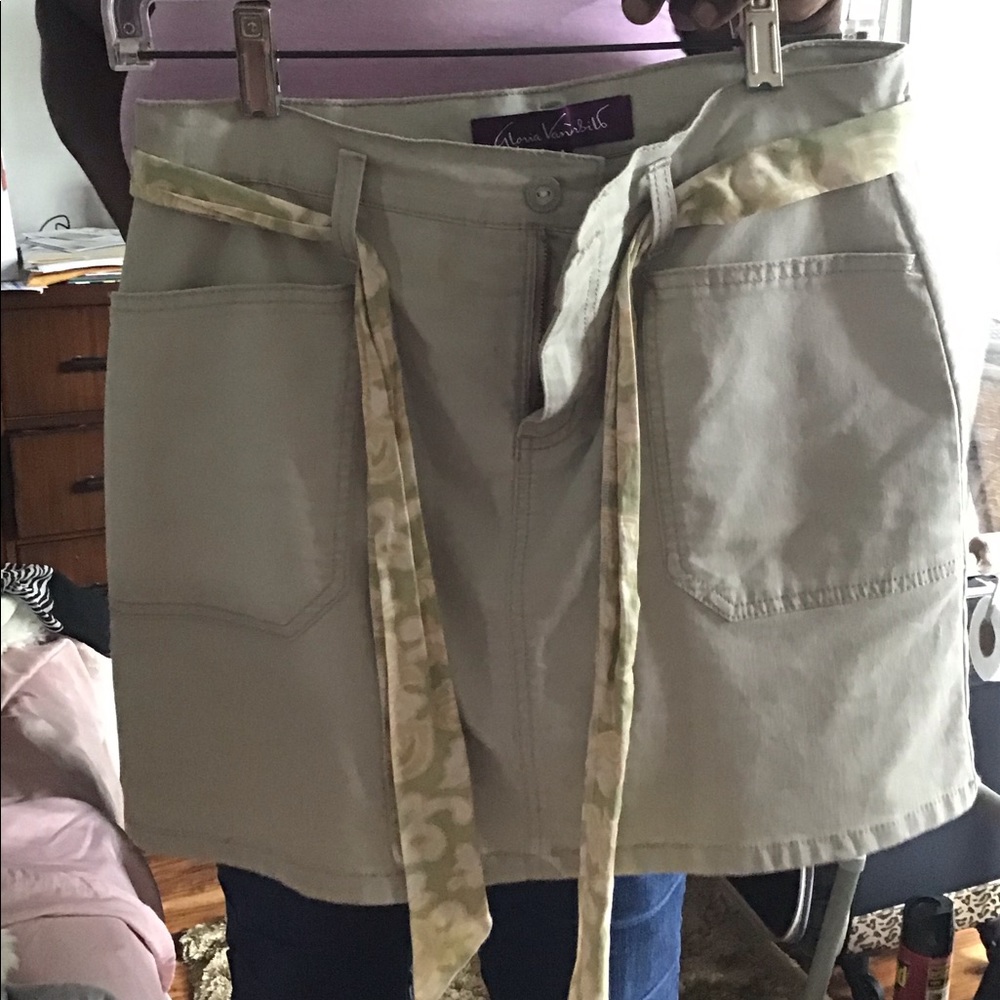 Vintage lined twill mini skirt